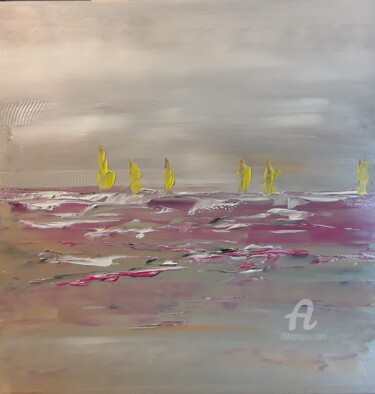 Painting titled "Rêve de mer" by Christine Catrevaux, Original Artwork, Acrylic