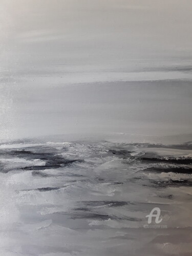 Картина под названием "Rêve de mer blanche" - Christine Catrevaux, Подлинное произведение искусства, Акрил