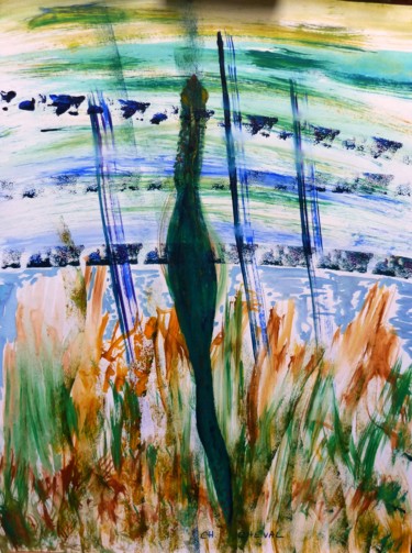 Malerei mit dem Titel "Serpent" von Christine Cheval, Original-Kunstwerk, Acryl