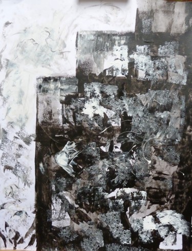 Peinture intitulée "Ville dans la brume" par Christine Cheval, Œuvre d'art originale, Acrylique