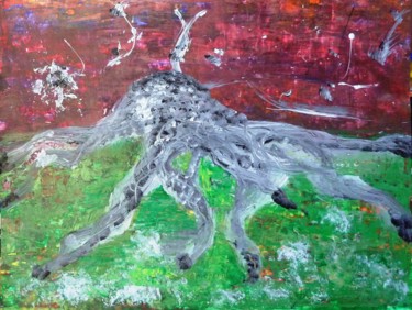 Malerei mit dem Titel "Pieuvre" von Christine Cheval, Original-Kunstwerk, Acryl