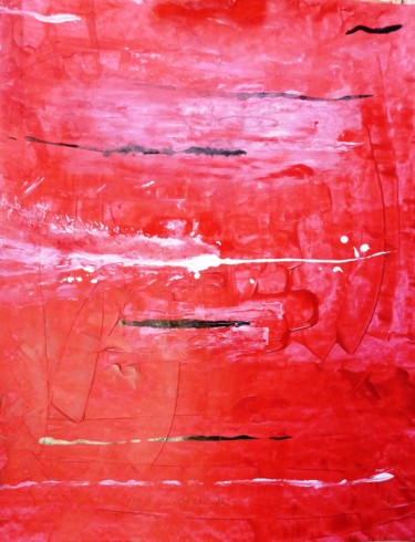 Peinture intitulée "Presque rouge" par Christine Cheval, Œuvre d'art originale, Acrylique