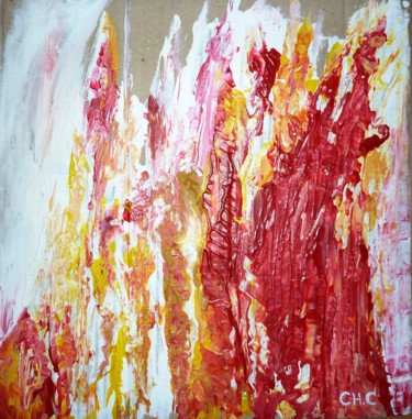 Malerei mit dem Titel "Flammes enneigées" von Christine Cheval, Original-Kunstwerk, Acryl