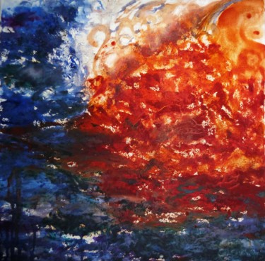 Pittura intitolato "Pigments libres" da Christine Cheval, Opera d'arte originale, Olio