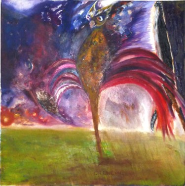 Malerei mit dem Titel "Recréation" von Christine Cheval, Original-Kunstwerk, Öl