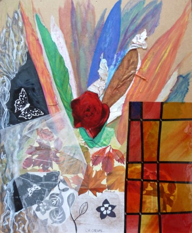 Malerei mit dem Titel "Rose transparente" von Christine Cheval, Original-Kunstwerk, Acryl