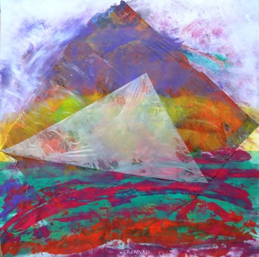 Peinture intitulée "Pyramides" par Christine Cheval, Œuvre d'art originale, Gouache