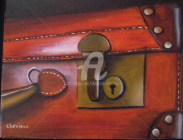 Painting titled "valise 15" by Christine Chevieux, Original Artwork, Oil