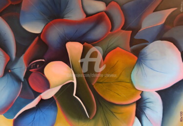Malarstwo zatytułowany „hydrangea” autorstwa Christine Chevieux, Oryginalna praca, Olej