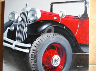 Painting titled "Vieille voiture" by Christine Chevieux, Original Artwork, Oil