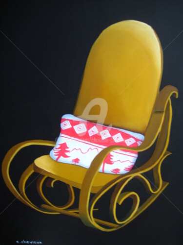 Pintura titulada "Vieux fauteuil" por Christine Chevieux, Obra de arte original, Oleo