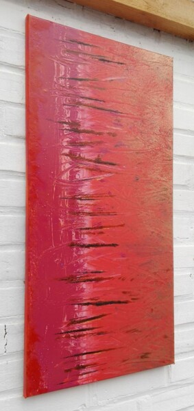 Peinture intitulée ""Rouge framboise. A…" par Christine Cinq, Œuvre d'art originale, Acrylique