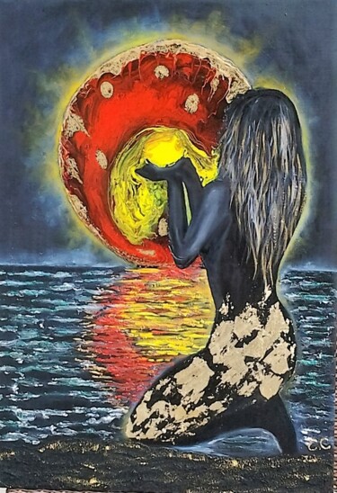 Peinture intitulée "Femme énergie" par Christine Collin, Œuvre d'art originale