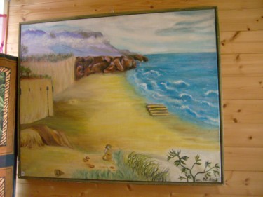 Painting titled "l'ile mysterieuse" by Marie Christine Creput, Original Artwork, Oil