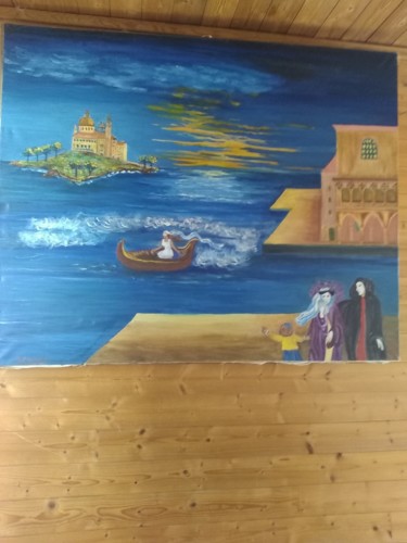 Pittura intitolato "Aurore à Venise" da Marie Christine Creput, Opera d'arte originale, Olio