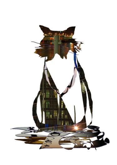 Chat des villes Digitale Künste mit dem Titel "Chat des villes" von Chris. Dv, Original-Kunstwerk, 2D Digital Work