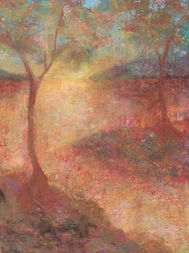 Peinture intitulée "Les arbres sous la…" par Christine Desplanque, Œuvre d'art originale, Acrylique