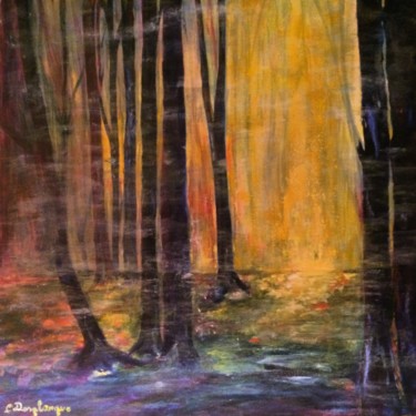Painting titled "Ombres sous les bois" by Christine Desplanque, Original Artwork, Acrylic Mounted on Wood Stretcher frame