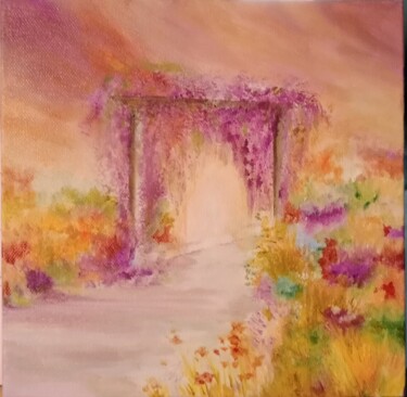 Painting titled "Le petit passage ma…" by Christine Desplanque, Original Artwork, Oil Mounted on Wood Stretcher frame