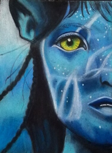 Dibujo titulada "Avatar" por Christine Dos Santos, Obra de arte original, Pastel