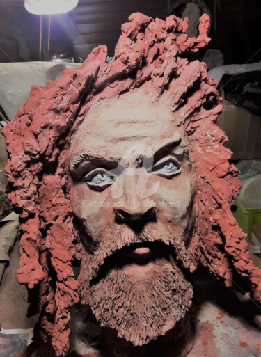 Sculpture titled "AQUAMAN" by Christine Dupont, Original Artwork, Ceramics