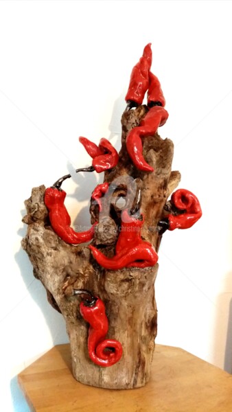 Scultura intitolato "L'arbre Basque" da Christine Dupont, Opera d'arte originale, Ceramica