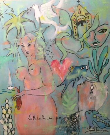 Schilderij getiteld "La demoiselle de Vi…" door Christine Durand, Origineel Kunstwerk, Olie