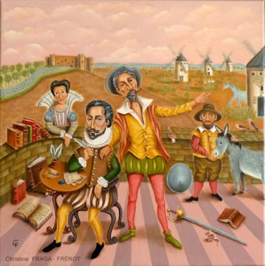 DON QUICHOTTE Peinture intitulée "DON QUICHOTTE" par Christine Fraga Frénot, Œuvre d'art originale, Huile