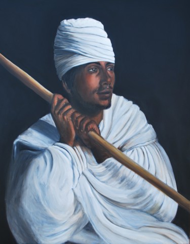 Painting titled "The Ethiopian" by Christine Franceschini, Original Artwork, Oil
