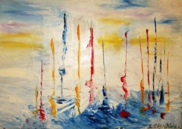 Painting titled "VOILES AU LEVANT" by Christine Goubon, Original Artwork