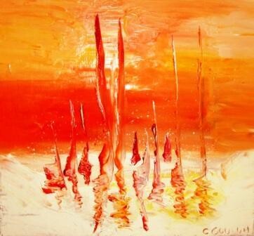 Painting titled "AURORE" by Christine Goubon, Original Artwork