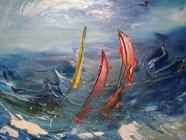 Painting titled "LA COURSE" by Christine Goubon, Original Artwork