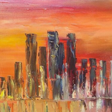 Painting titled "MANHATTAN 2" by Christine Goubon, Original Artwork