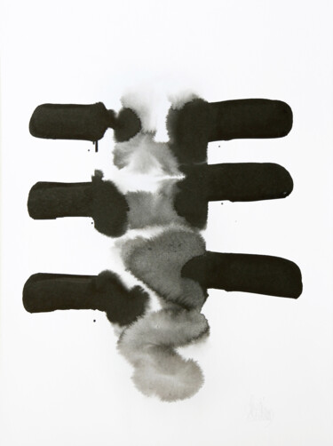 Картина под названием "Stabilité" - Christine Guichard, Подлинное произведение искусства, Чернила