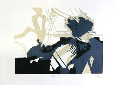 Incisioni, stampe intitolato "Armatures transluci…" da Christine Guichard, Opera d'arte originale, Xilografia
