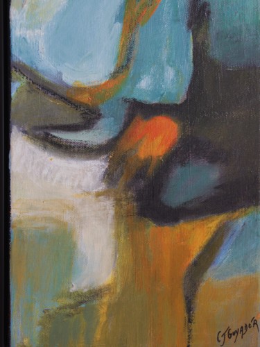 Painting titled "Là-Bas" by Christine Jean-Guyader, Original Artwork, Acrylic