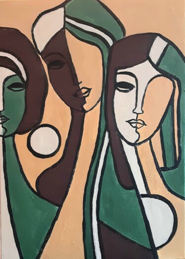 Peinture intitulée "Die 3 Göttinnen" par Christine Jost (Chijotrend Art), Œuvre d'art originale, Acrylique