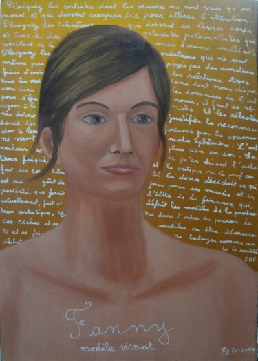 Картина под названием "Fanny, modèle pro" - Christine Jumaucourt, Подлинное произведение искусства, Масло