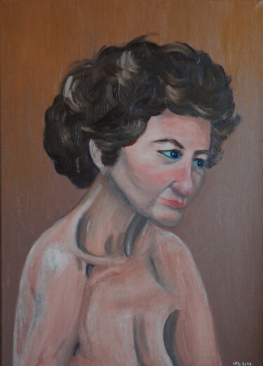 Schilderij getiteld "Sylviane, modèle pro" door Christine Jumaucourt, Origineel Kunstwerk, Olie