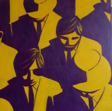 Painting titled "infiltrations 1/3" by Christine Jumaucourt, Original Artwork, Oil