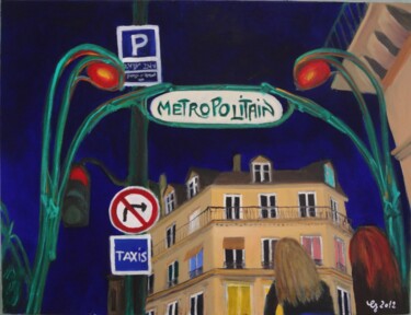 Painting titled "RATP 5" by Christine Jumaucourt, Original Artwork, Oil
