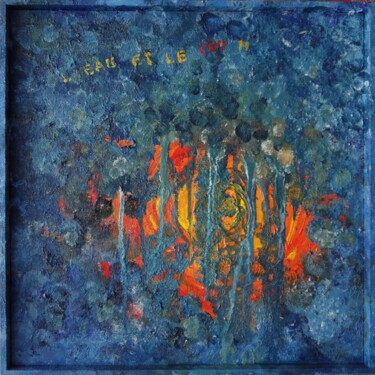 Peinture intitulée "l'eau et le feu II" par Christine Jumaucourt, Œuvre d'art originale, Huile