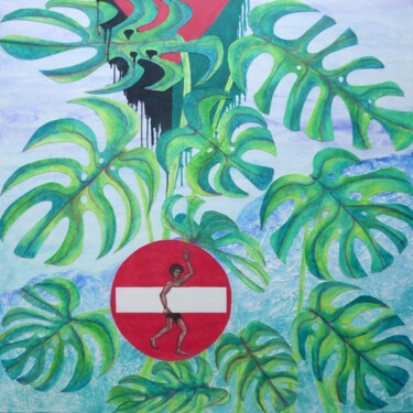 Peinture intitulée "sens interdit? & re…" par Christine Jumaucourt, Œuvre d'art originale, Aquarelle Monté sur Châssis en bo…