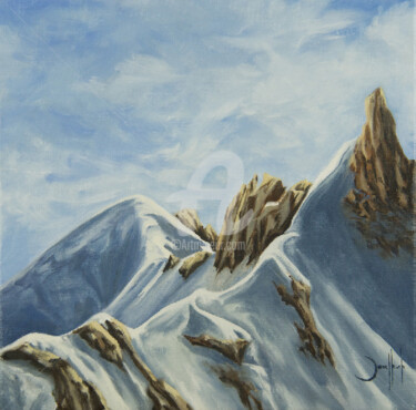 Painting titled "cime" by Christine Jumelle, Original Artwork, Oil