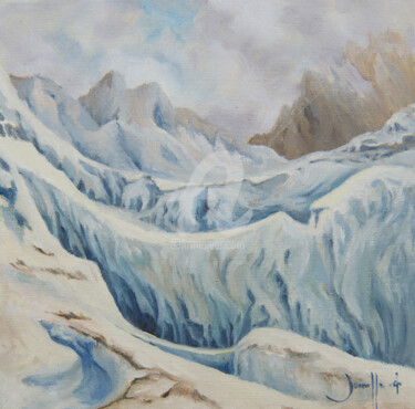 Painting titled "De glace" by Christine Jumelle, Original Artwork, Oil