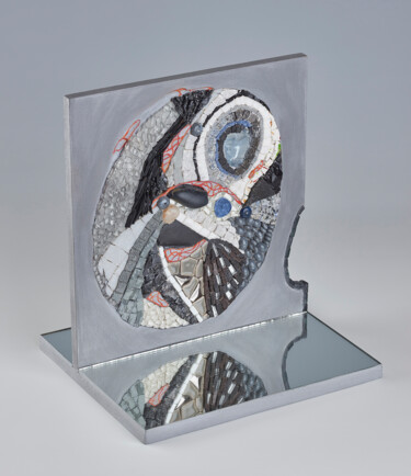 Sculpture intitulée "Matière grise" par Christine Kerfant, Œuvre d'art originale, Mosaïque