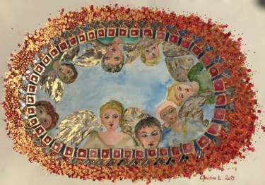 Malerei mit dem Titel "Himmel, Johannes 1,…" von Christine Krähenbühl-Notz, Original-Kunstwerk, Acryl