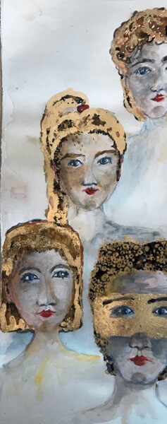 Malerei mit dem Titel "Engel Anahel und di…" von Christine Krähenbühl-Notz, Original-Kunstwerk, Acryl