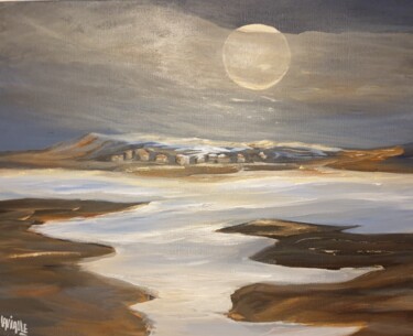 Peinture intitulée "Pleine lune" par Christine Lavialle, Œuvre d'art originale, Acrylique