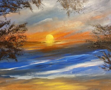 Painting titled "Soir ou matin" by Christine Lavialle, Original Artwork, Acrylic